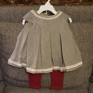 NWT Grey pleated dress and red pants